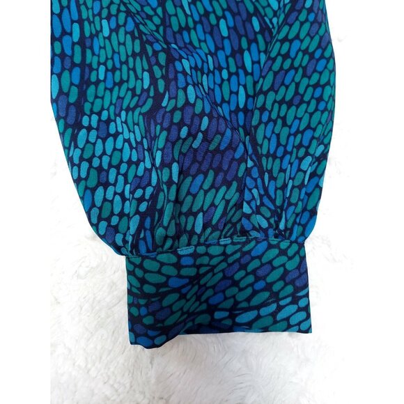 Chadwicks Womens Silky Knot Front Empire Waist Blouse Multicolor Long Sleeve - Picture 10 of 11